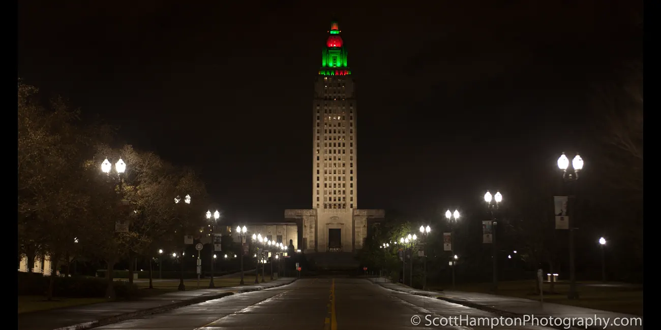 Capital Building at Christmas, Baton Rouge